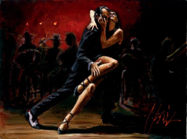 TANGO IN RED painting - Fabian Perez TANGO IN RED art painting